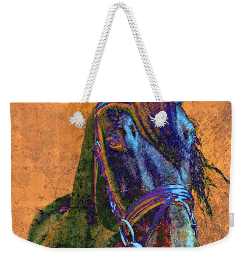 Horse Weekender Tote Bag featuring the mixed media Laredo by Mindy Bench