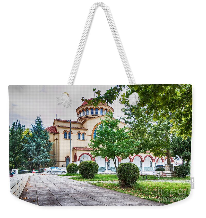 Church Weekender Tote Bag featuring the photograph Larissa old city Church by Jivko Nakev