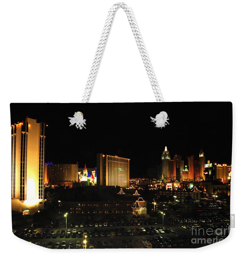 Downtown Las Vegas Weekender Tote Bag featuring the photograph Las Vegas sky line by Micah May