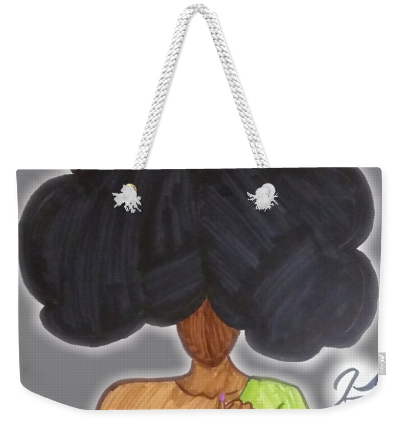 Black Girl Weekender Tote Bag featuring the photograph Lashon by Artist Sha