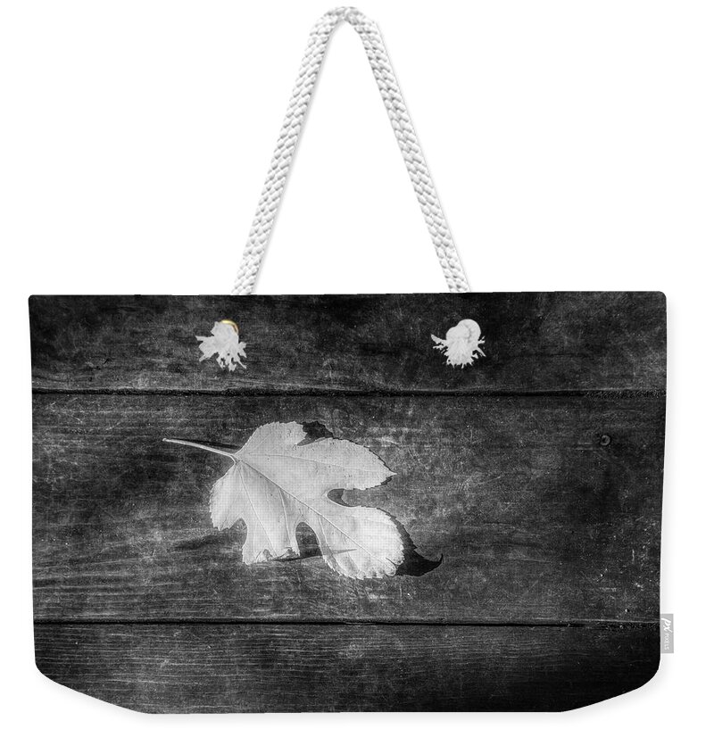 Fall Weekender Tote Bag featuring the photograph Last Bit of White in Black by Debra and Dave Vanderlaan