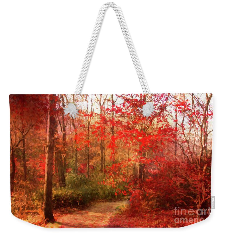 Japanese Gardens Weekender Tote Bag featuring the photograph Last color of Fall by Geraldine DeBoer