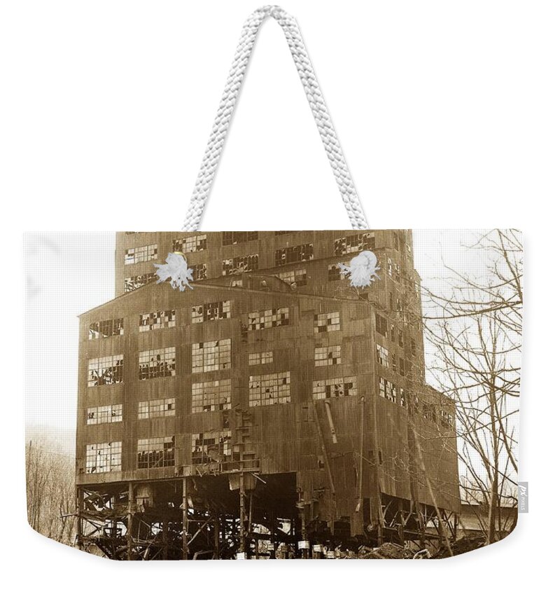 Wilkes Barre Weekender Tote Bag featuring the photograph Last Day of the Harry E Breaker April 14 Good Friday 1995 Swoyersville PA by Arthur Miller