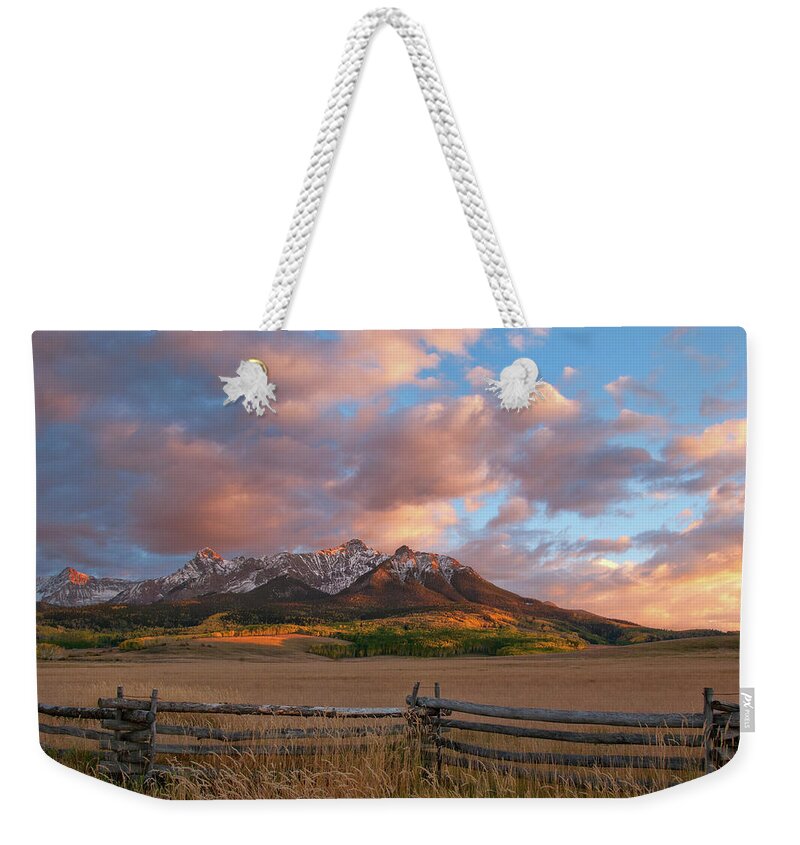 Colorado Weekender Tote Bag featuring the photograph Last Dollar Sunset by Steve Stuller