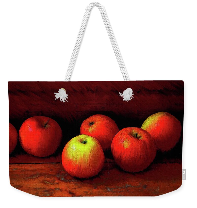 Apples Weekender Tote Bag featuring the painting Late Harvest by Dominic Piperata