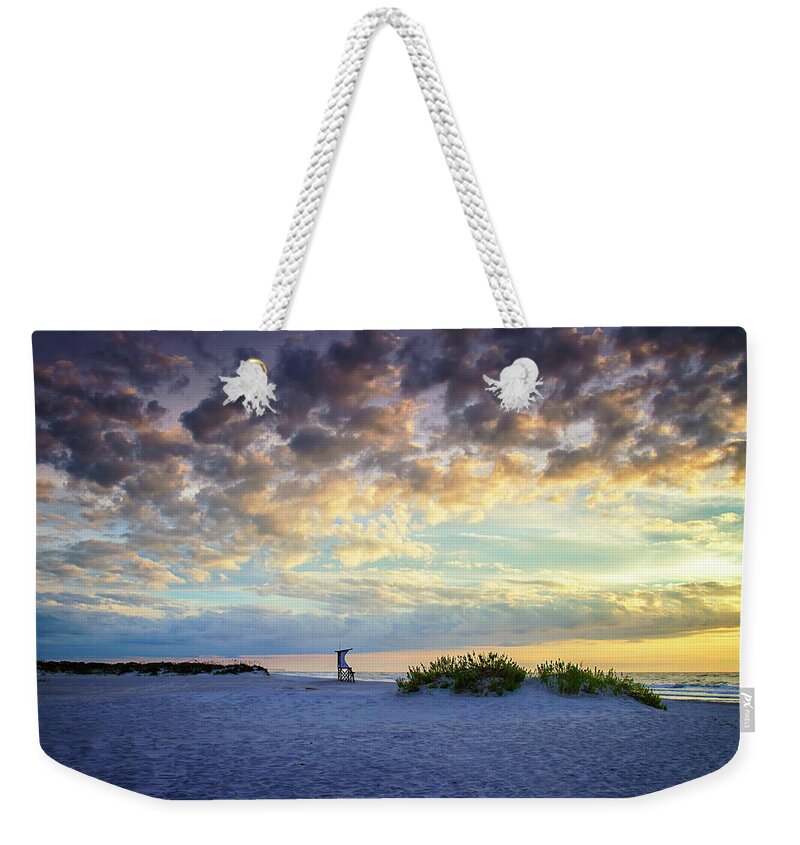 Color Weekender Tote Bag featuring the photograph Late Summer Sunrise -1 by Alan Hausenflock