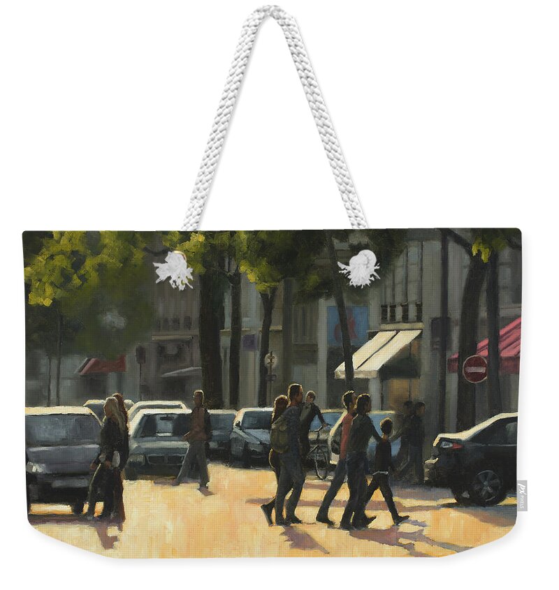 France Weekender Tote Bag featuring the painting Latin Quarter two by Tate Hamilton