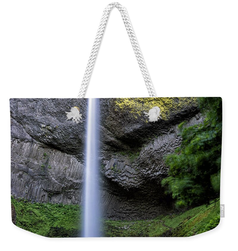 Oregon Weekender Tote Bag featuring the photograph Latourell Water Fall Oregon DSC05430 by Greg Kluempers
