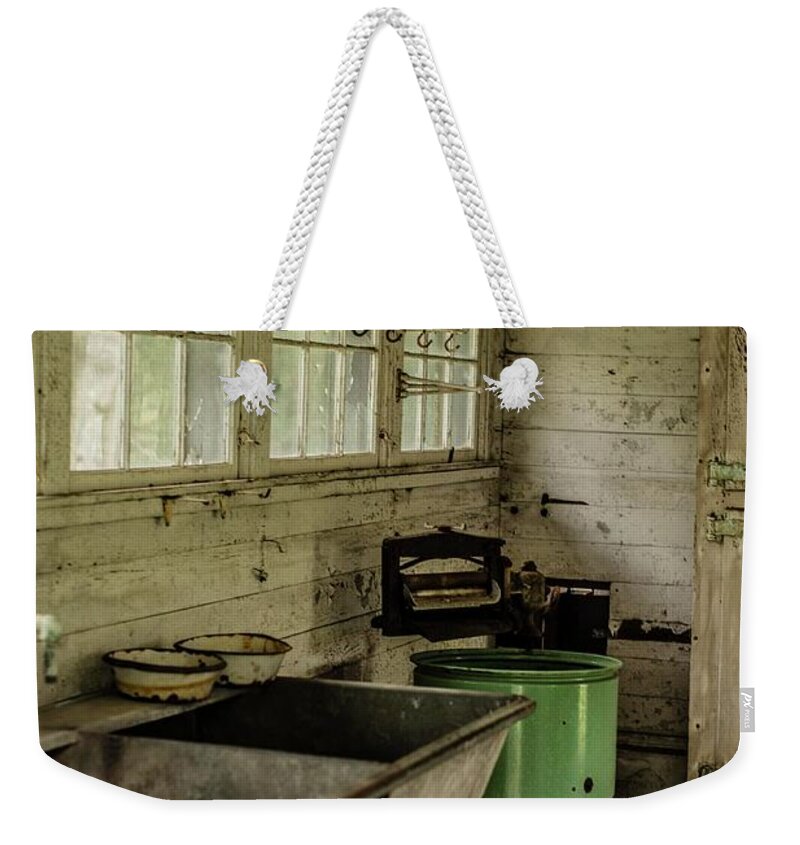  Weekender Tote Bag featuring the photograph Laundry Room by Pamela Taylor