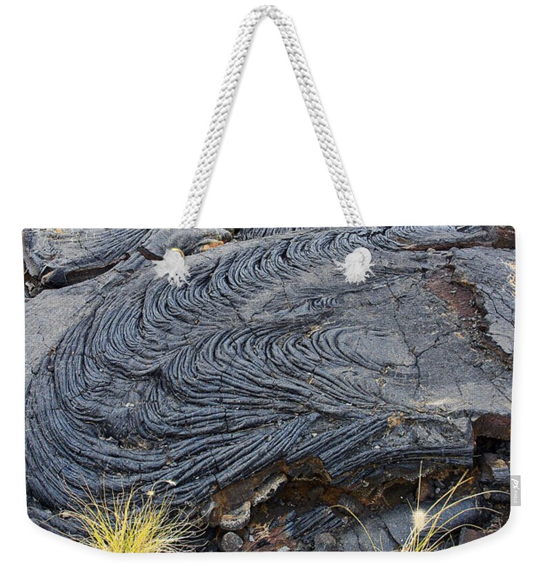 Lava Fields Weekender Tote Bag featuring the photograph Lava Fields by Jennifer Robin