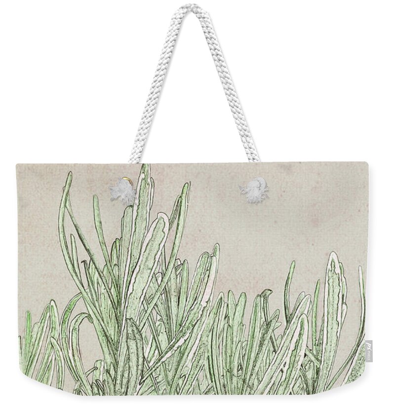 Lavender Weekender Tote Bag featuring the digital art Lavandula augustiflora by Gina Harrison