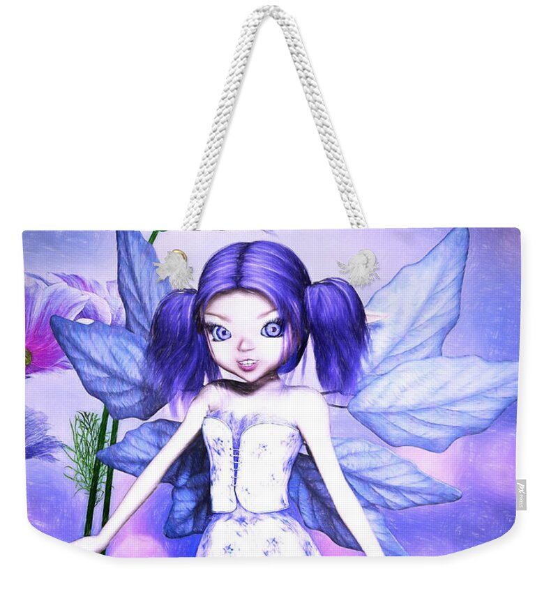 Fairy Weekender Tote Bag featuring the digital art Lavender Fairy by Alicia Hollinger