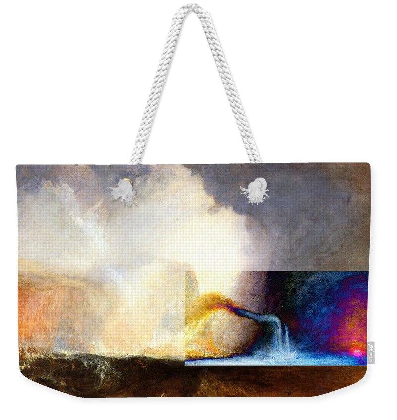 Abstract In The Living Room Weekender Tote Bag featuring the digital art Layered 1 Turner by David Bridburg