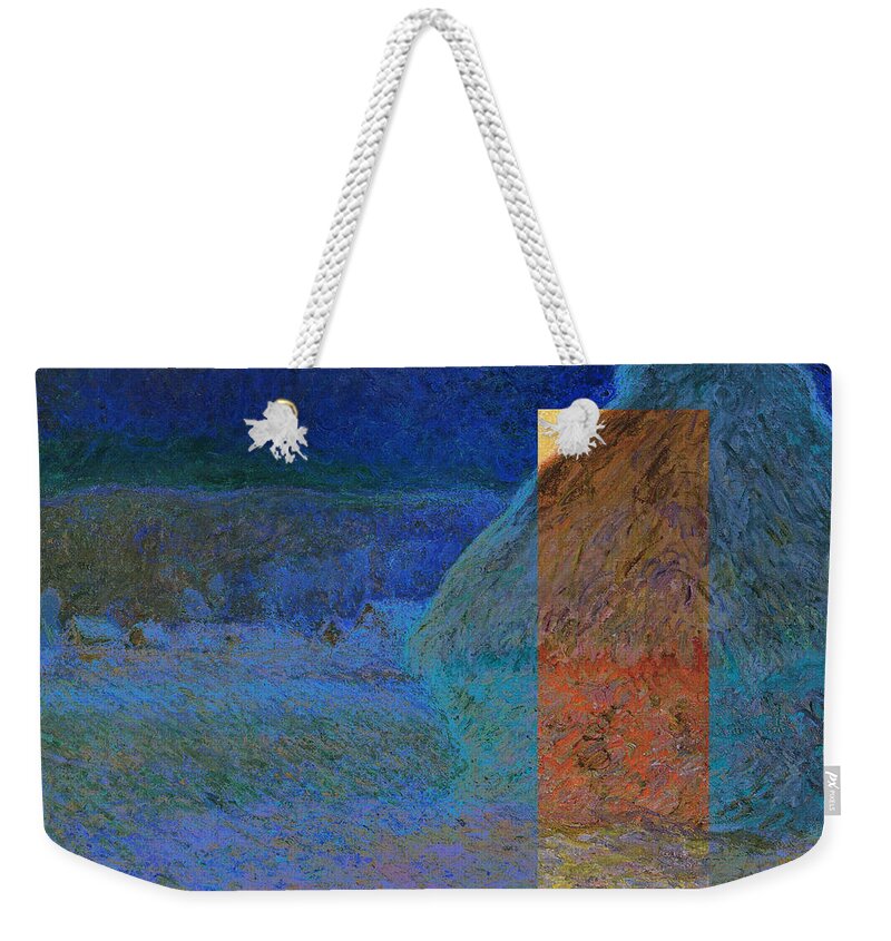 Abstract In The Living Room Weekender Tote Bag featuring the digital art Layered 3 Monet by David Bridburg
