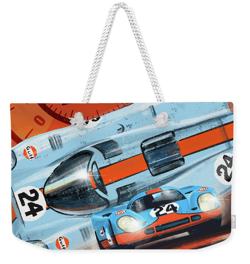 Le Mans Weekender Tote Bag featuring the painting Le Mans 24H by Sassan Filsoof