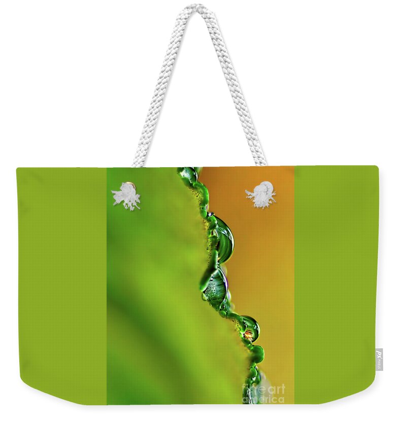 Leaf Profile And Water Droplets Weekender Tote Bags