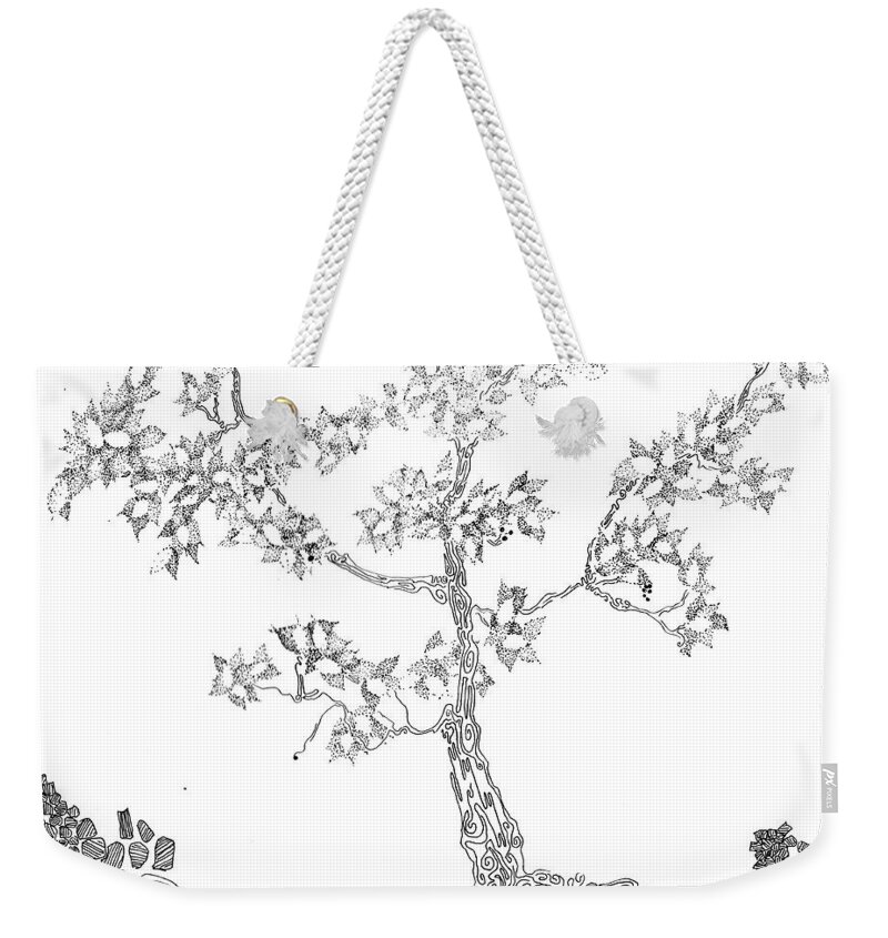 Tree Weekender Tote Bag featuring the painting Leafy Jewels by Regina Valluzzi