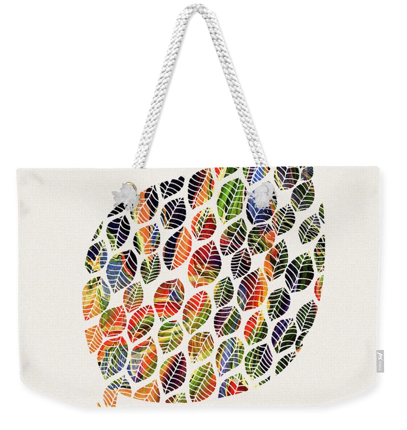 Leaves Weekender Tote Bag featuring the digital art Leafy Palette by Deborah Smith