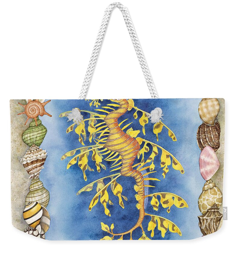 Leafy Sea Dragon Weekender Tote Bag featuring the painting Leafy Sea Dragon by Lucy Arnold