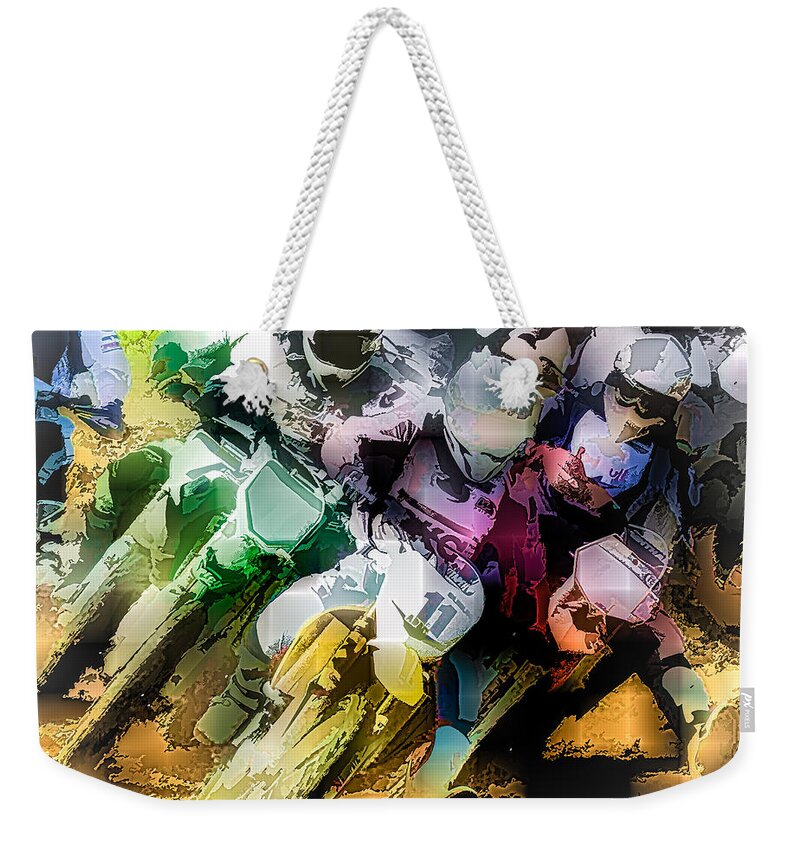 Bicycle Weekender Tote Bag featuring the photograph Lean by Susan Eileen Evans
