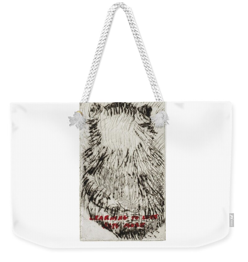 Rat Weekender Tote Bag featuring the drawing Learning to Love Rats More #3 by Dawn Boswell Burke