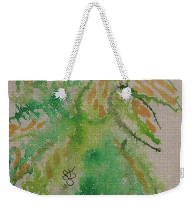 Leaves Weekender Tote Bag featuring the drawing Leaves by AJ Brown