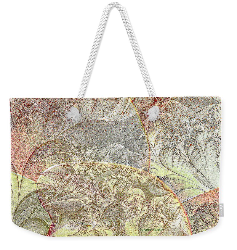 Expressive Weekender Tote Bag featuring the photograph Leaves on the Petals by Lenore Senior