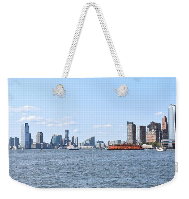 Staten Weekender Tote Bag featuring the photograph Leaving for Staten Island 1 by Nina Kindred