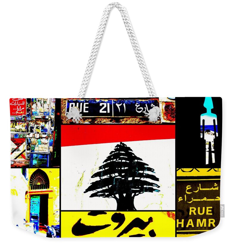 Lebanon Weekender Tote Bag featuring the photograph Lebanon famous icons by Funkpix Photo Hunter