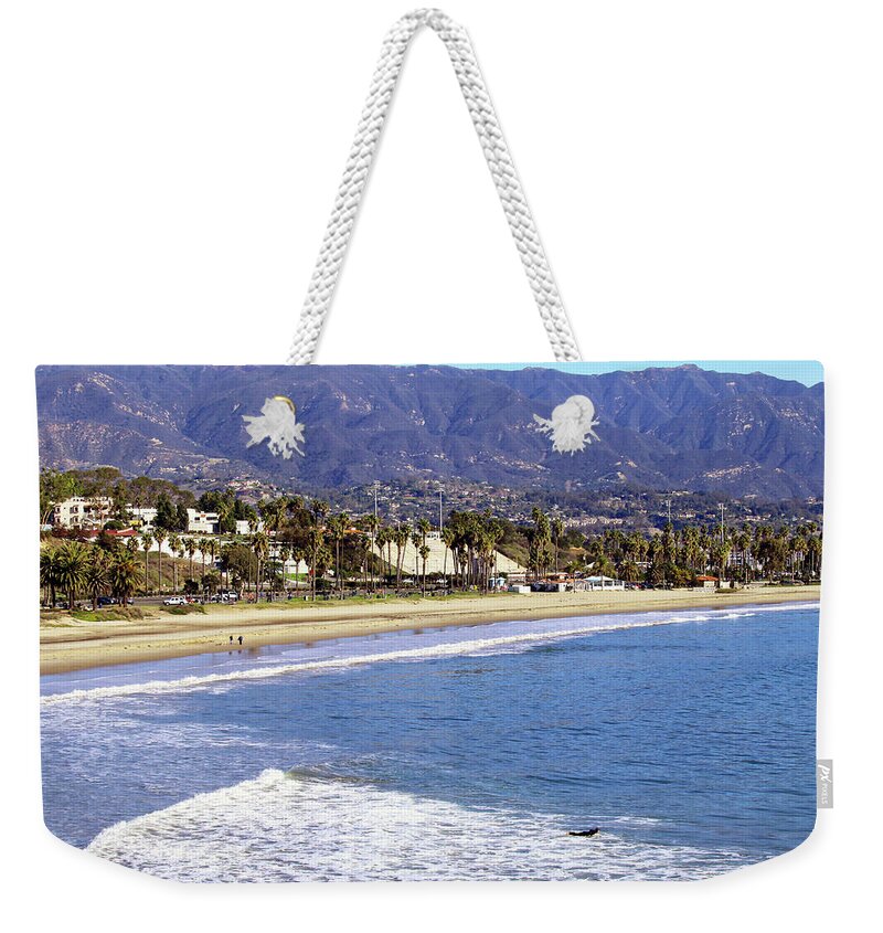 Santa Barbara Weekender Tote Bag featuring the photograph Ledbetter Beach by Art Block Collections