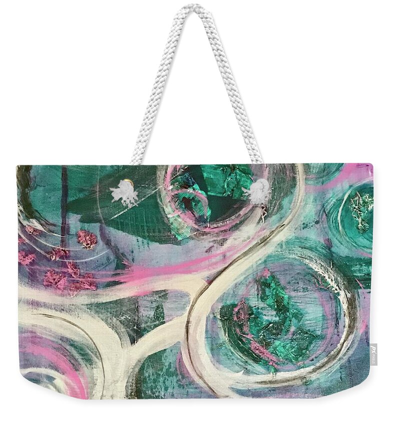 Painting Weekender Tote Bag featuring the painting Swirls by Laura Jaffe