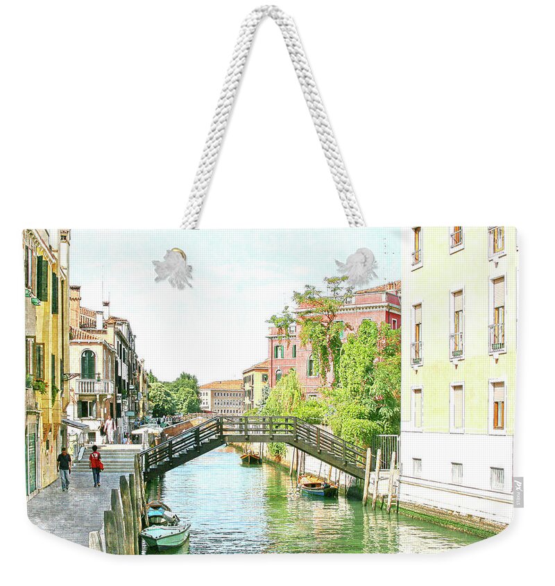 Italy Weekender Tote Bag featuring the digital art Leisurely Afternoon Stroll by Mariarosa Rockefeller