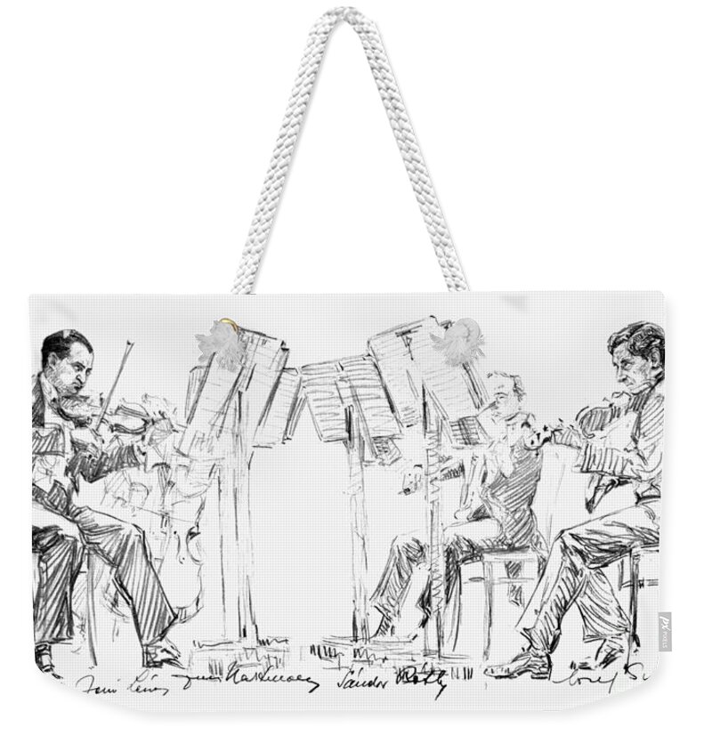 Nog steeds schreeuw Vakantie Lener String Quartet Weekender Tote Bag by Granger - Fine Art America