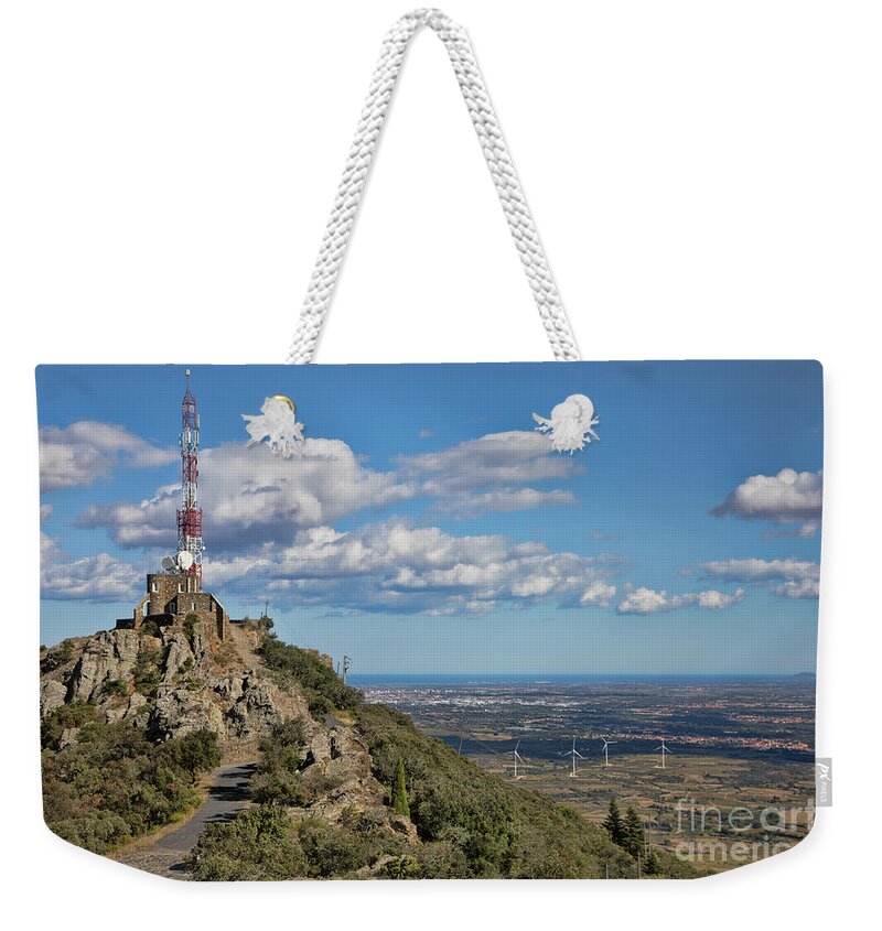 Forca Real Weekender Tote Bag featuring the photograph L'Ermitage de Forca Real Summit Southern France by Chuck Kuhn