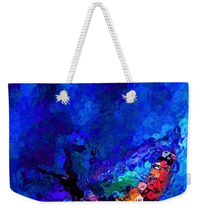 Butterflies Weekender Tote Bag featuring the digital art Let Go Fly Away Into The Light By Lisa Kaiser by Lisa Kaiser