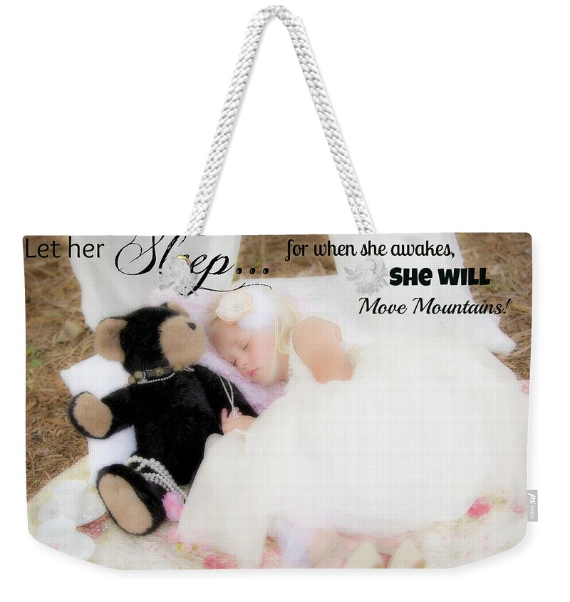 Let Her Sleep Weekender Tote Bag featuring the photograph Let Her Sleep by Cynthia Wolfe