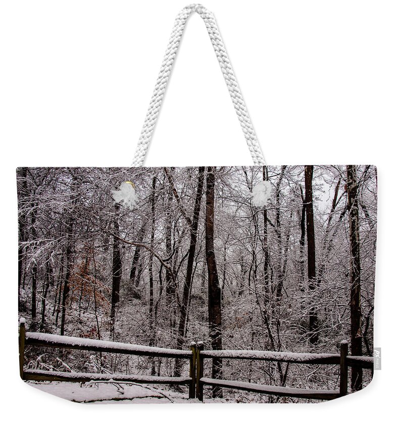 Snow Weekender Tote Bag featuring the photograph Let It Snow by Randy Sylvia