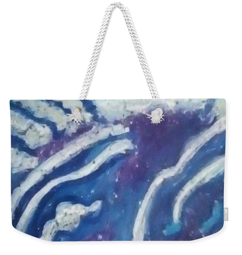 Let The Water Fall. Weekender Tote Bag featuring the pastel Let the water fall by Brenae Cochran