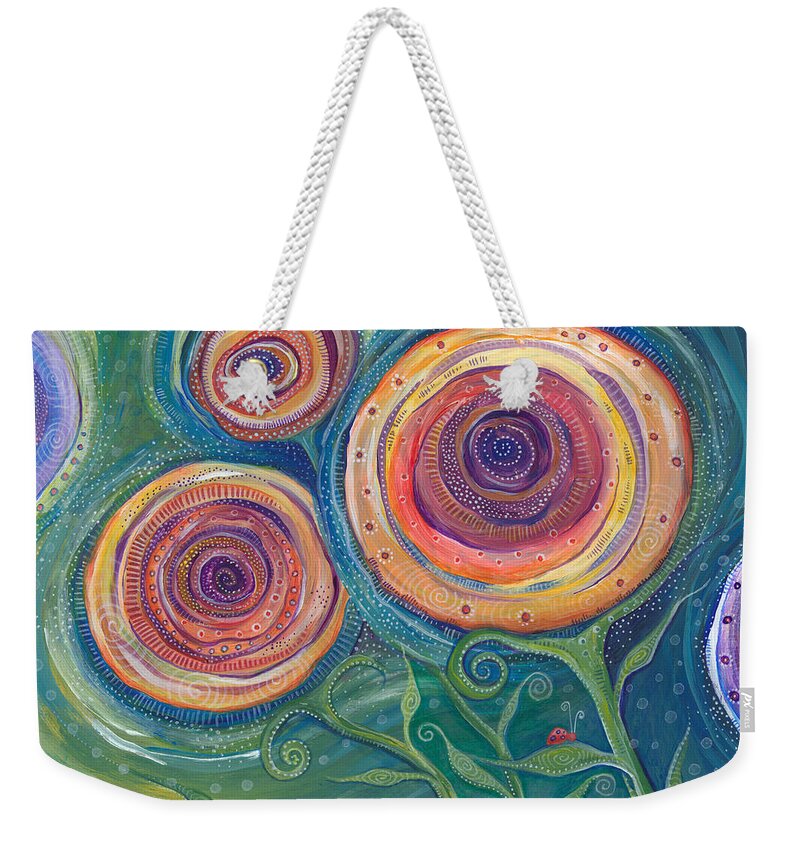 Flowers Weekender Tote Bag featuring the painting Be the Light by Tanielle Childers