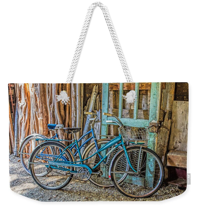 Blue Weekender Tote Bag featuring the photograph Let's Go for a Ride by Alana Thrower