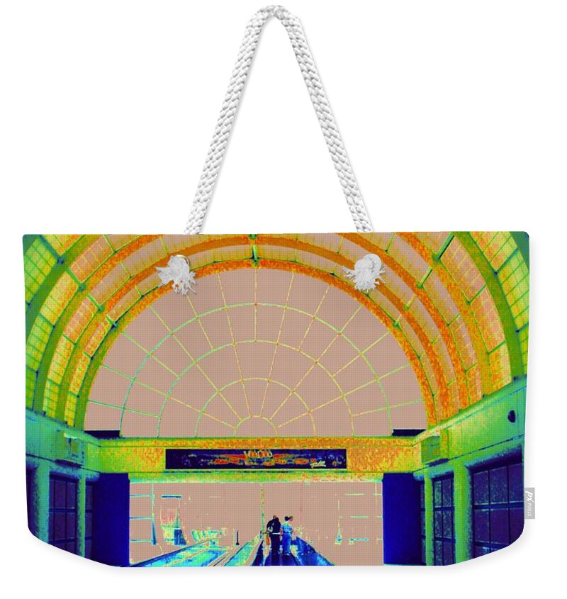 Architectural Weekender Tote Bag featuring the photograph Lets Go by Julie Lueders 