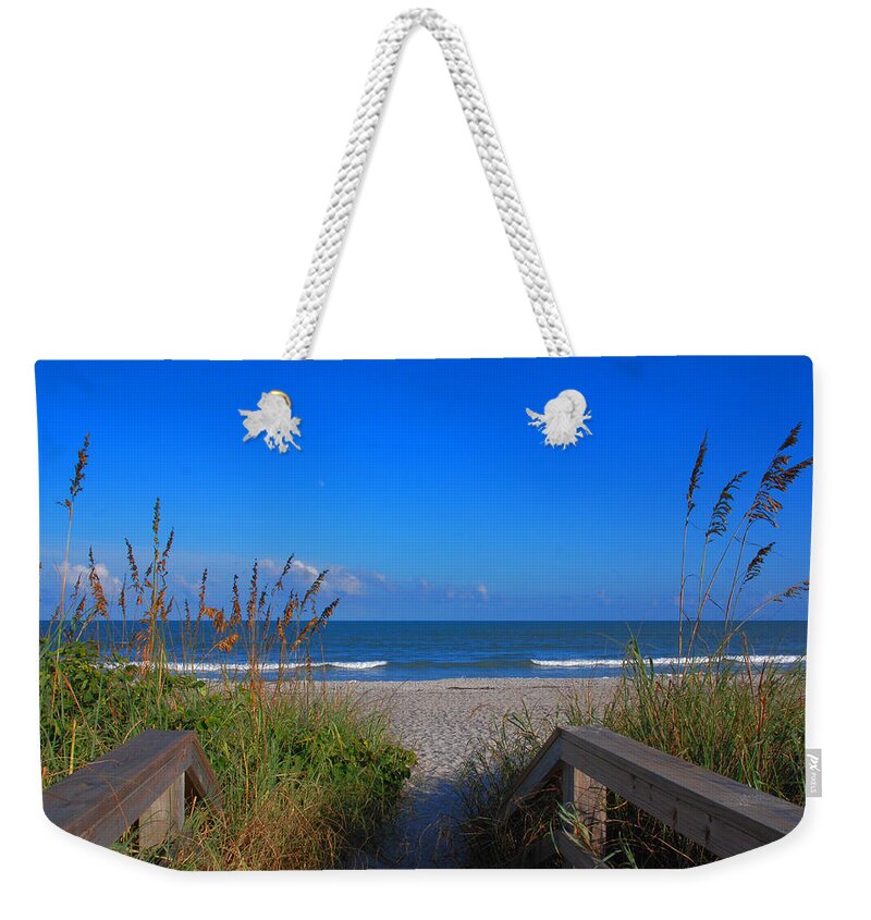 Cocoa Beach Weekender Tote Bag featuring the photograph Lets go to the beach by Susanne Van Hulst
