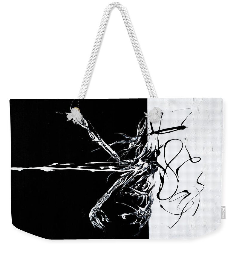 Black And White Weekender Tote Bag featuring the painting Let's Rock n Roll by Sonali Kukreja