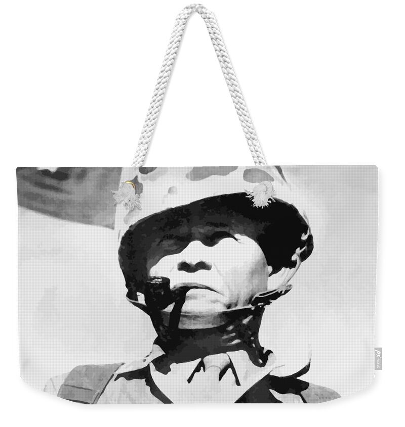 Chesty Puller Weekender Tote Bag featuring the painting Lewis Chesty Puller by War Is Hell Store