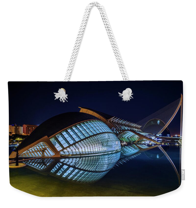 L'hemisferic Weekender Tote Bag featuring the photograph L'Hemisferic by Pablo Lopez