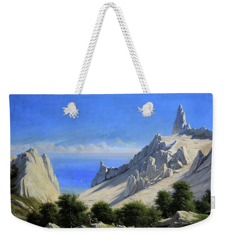 View Weekender Tote Bag featuring the photograph Libert's View Of Sommerspiret -- The Cliffs Of Mon by Cora Wandel