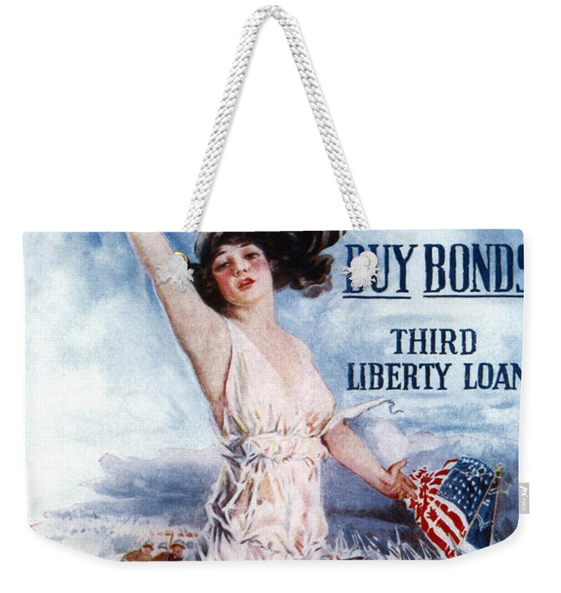 1917 Weekender Tote Bag featuring the drawing Liberty Loan, 1917 by Granger