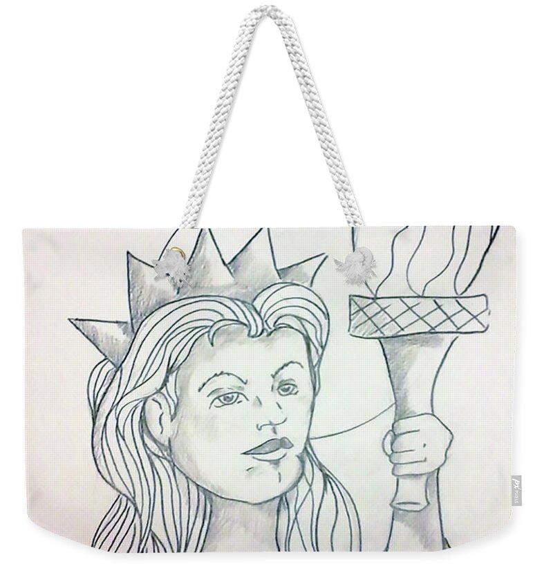 Art Weekender Tote Bag featuring the painting Liberty by Loretta Nash