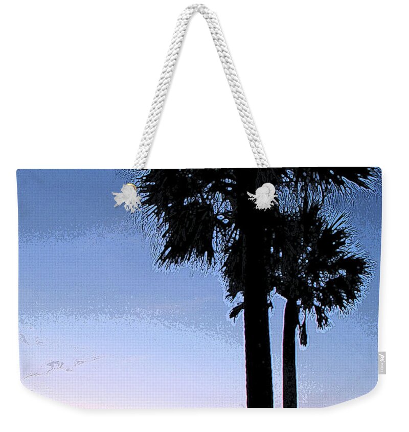 Palm Tree Weekender Tote Bag featuring the digital art Lido Palm by Karen Francis