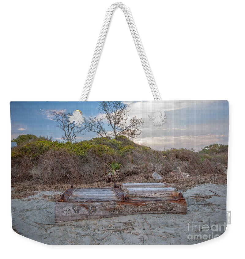 Sunset Weekender Tote Bag featuring the photograph High Tide Treasure by Dale Powell